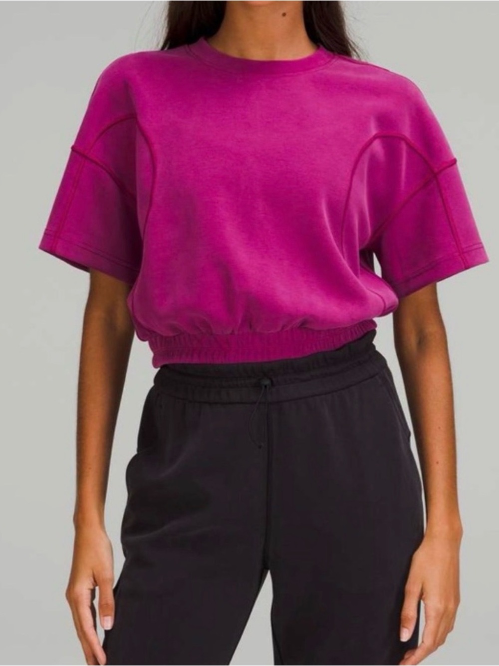 Lululemon Softstreme Gathered T-Shirt Magenta Purple Size 4